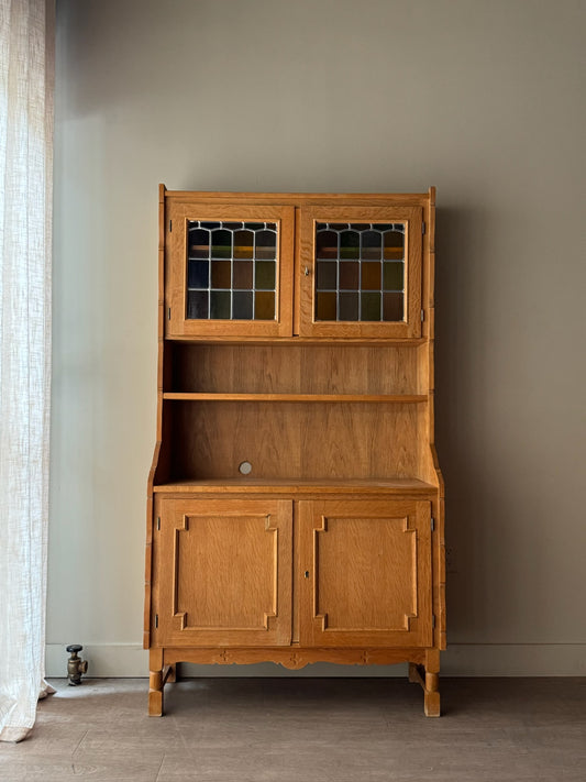 Danish oak bookcase cabinet