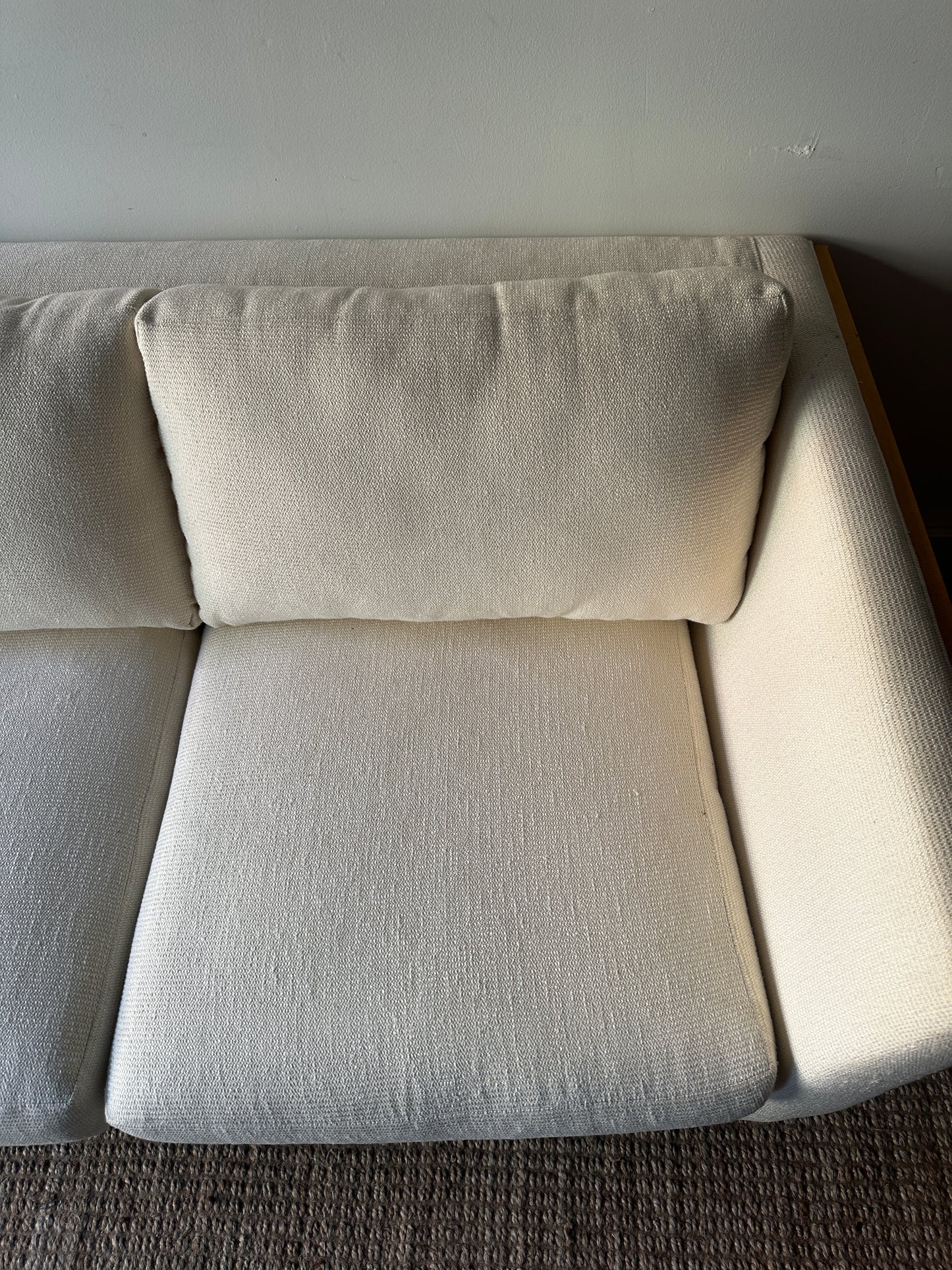 Maurice Villency sofa with wood panels
