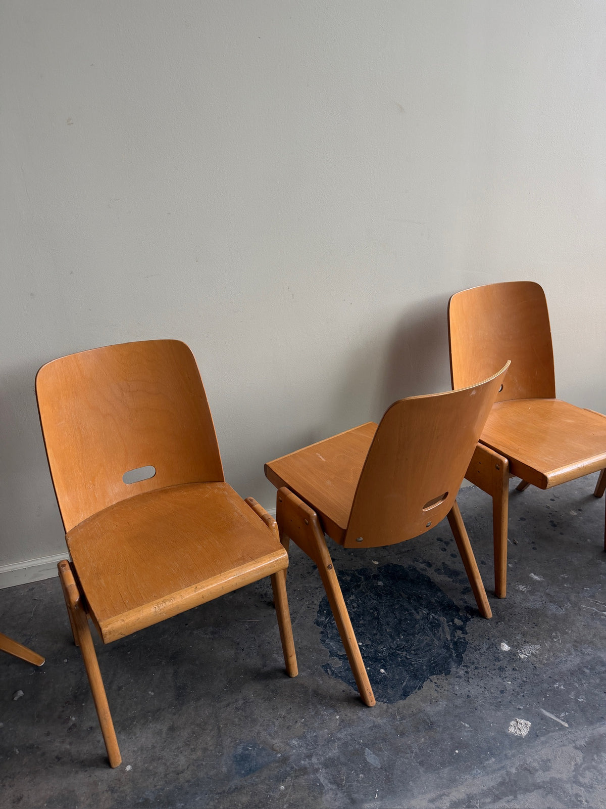 German Casala plywood bistro chairs. Sold in pairs.