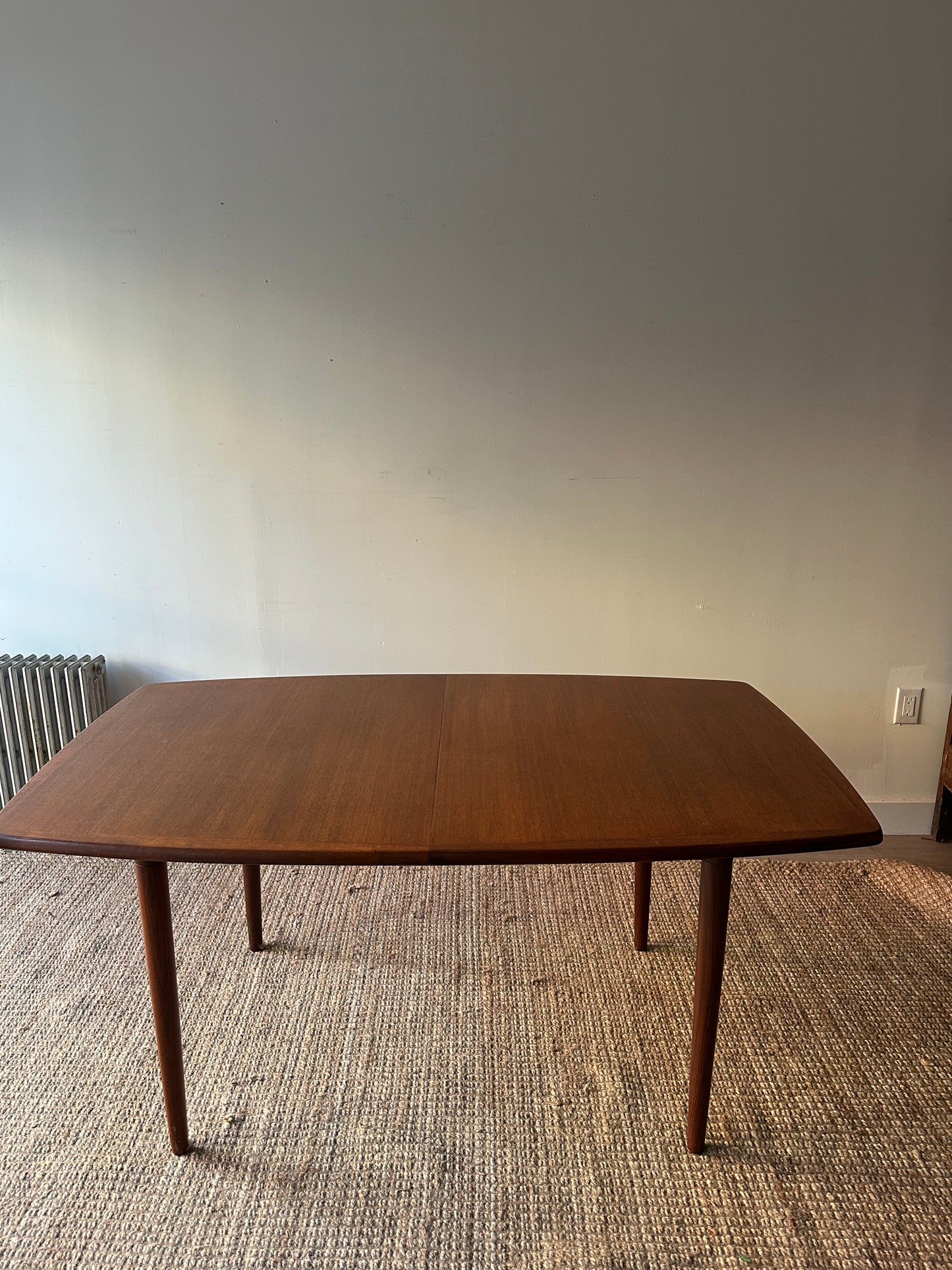 Danish teak dining table with two leaves