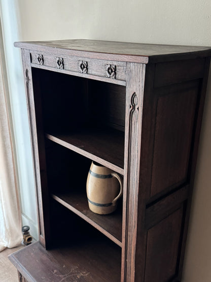 Oak book case cabinet