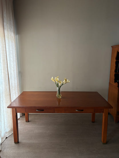 Walnut farmhouse dining table