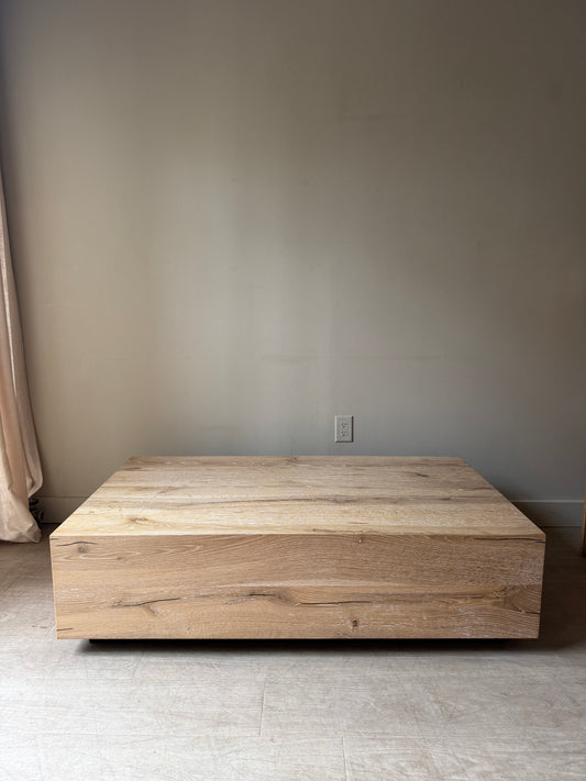 Arhaus oak coffee table