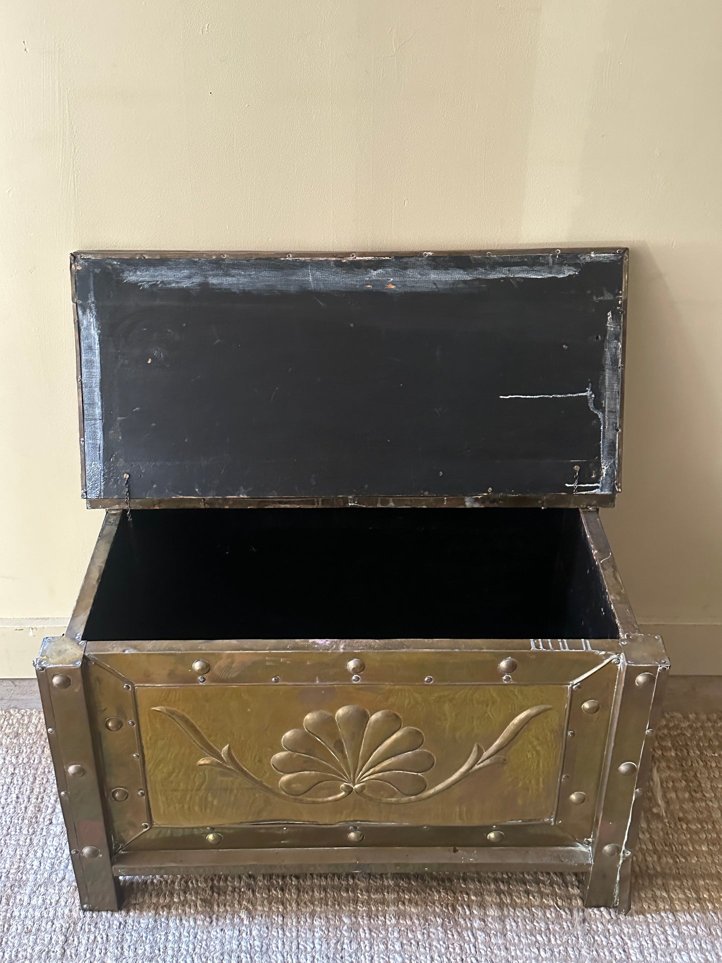 Brass hearth chest