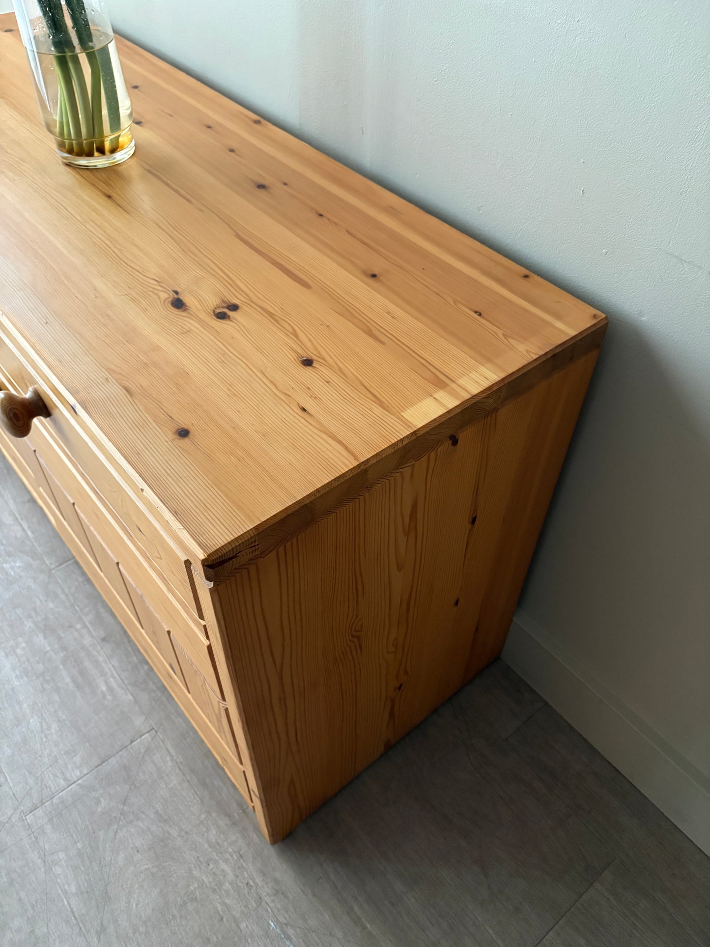 Swedish pine console cabinet