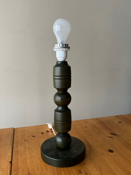 Swedish green stained pine table lamp