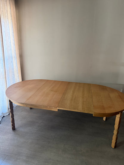 Danish oak dining table with extensions