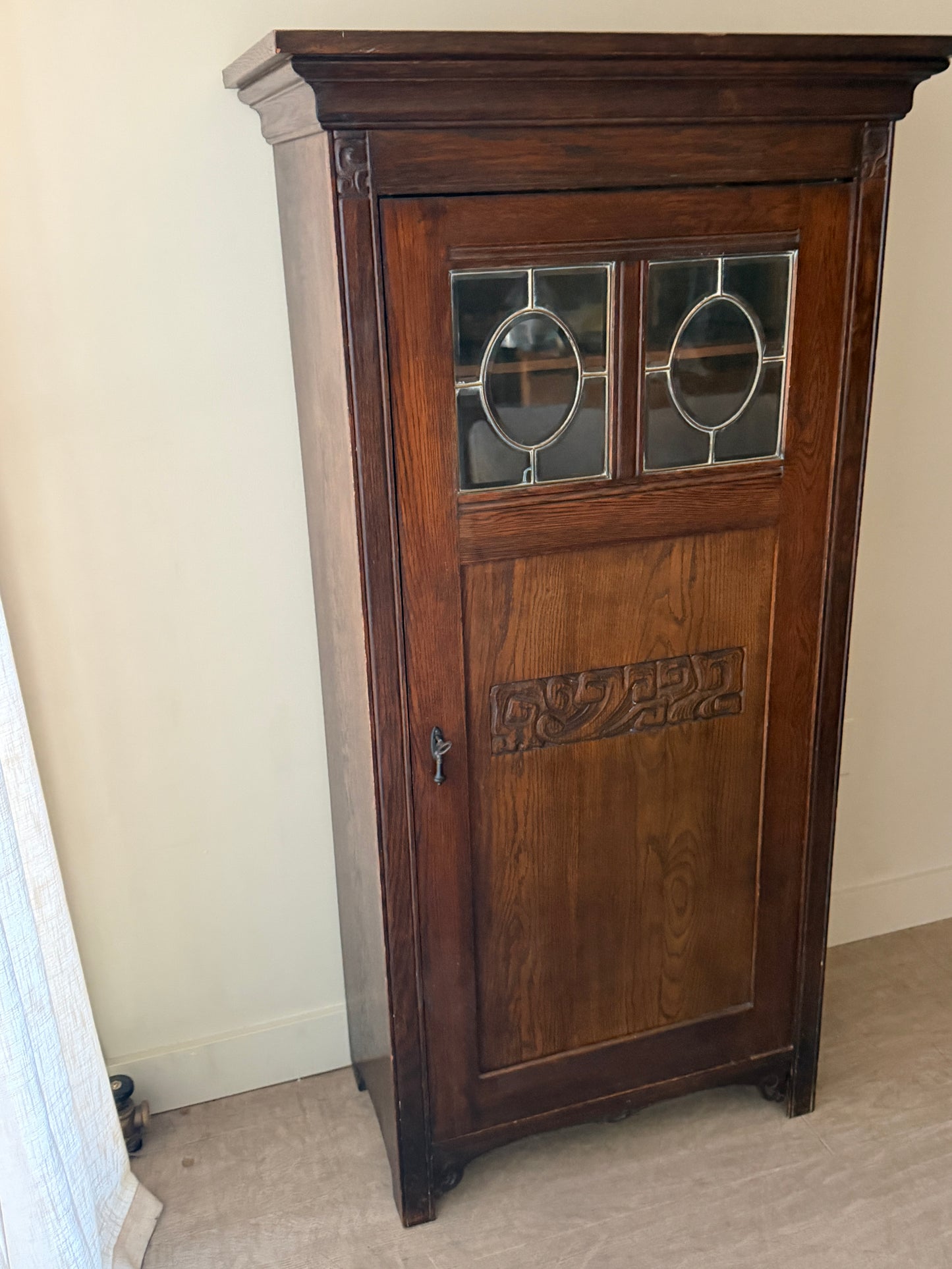 Art Nouveau oak cabinet