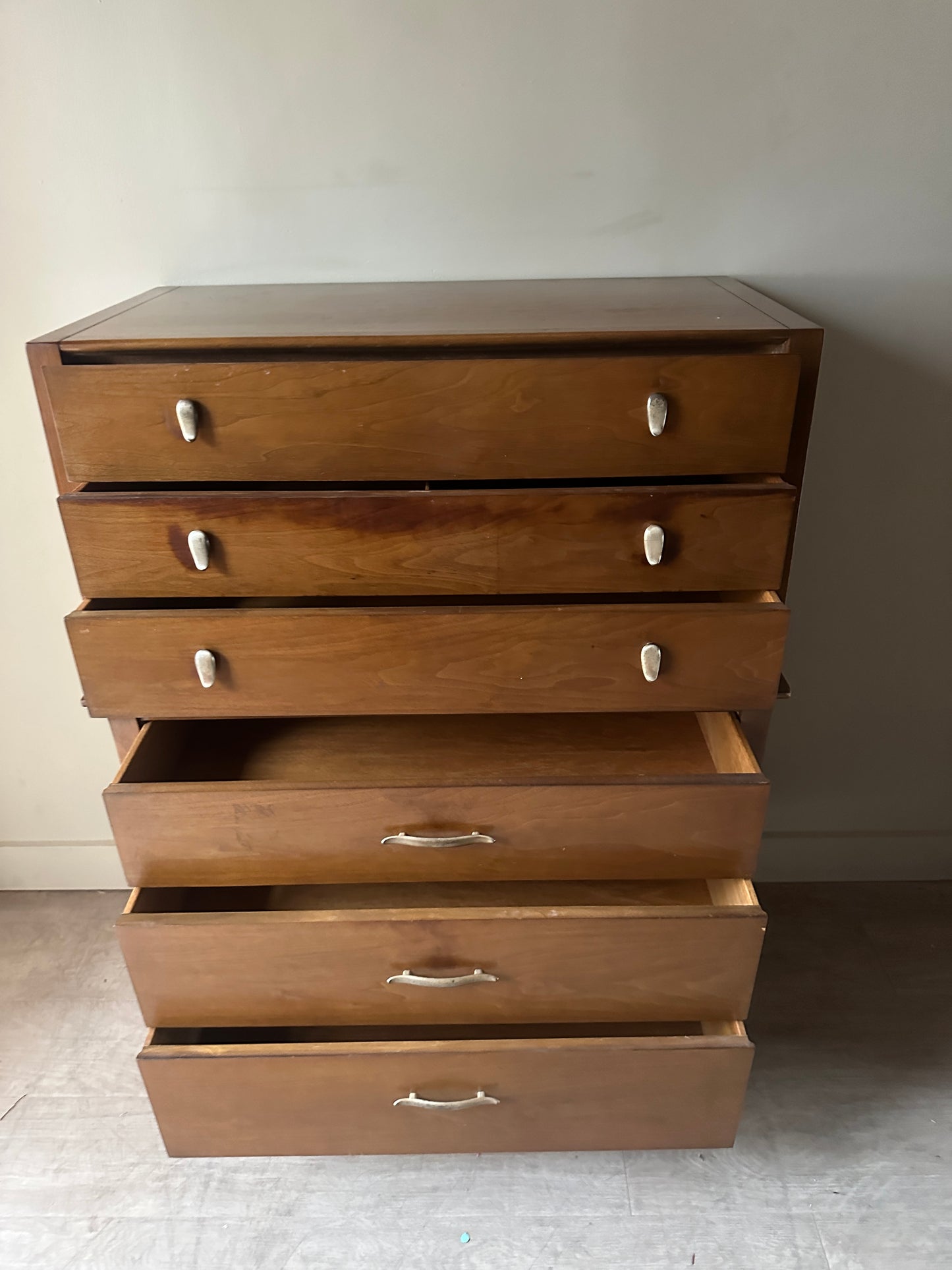 Walnut brass knob tallboy