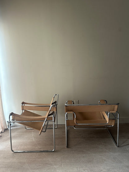 Tan Wassily chairs. Sold individually.