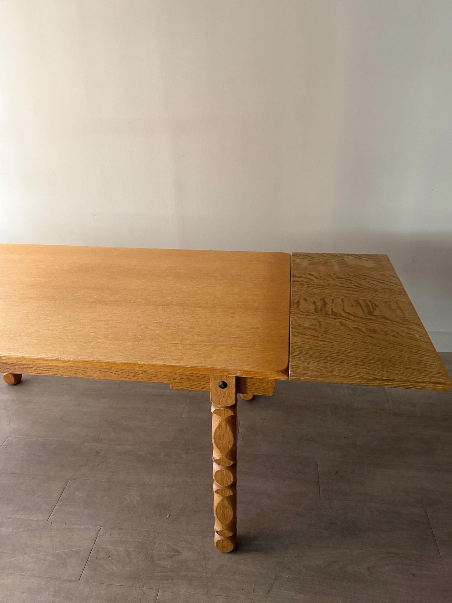 Danish oak dining table with extensions