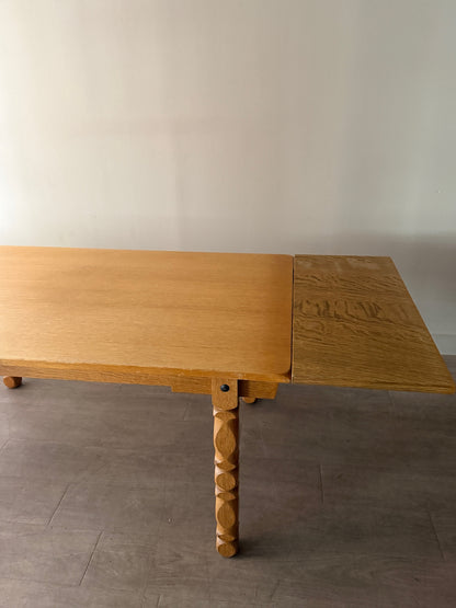 Danish oak dining table with extensions