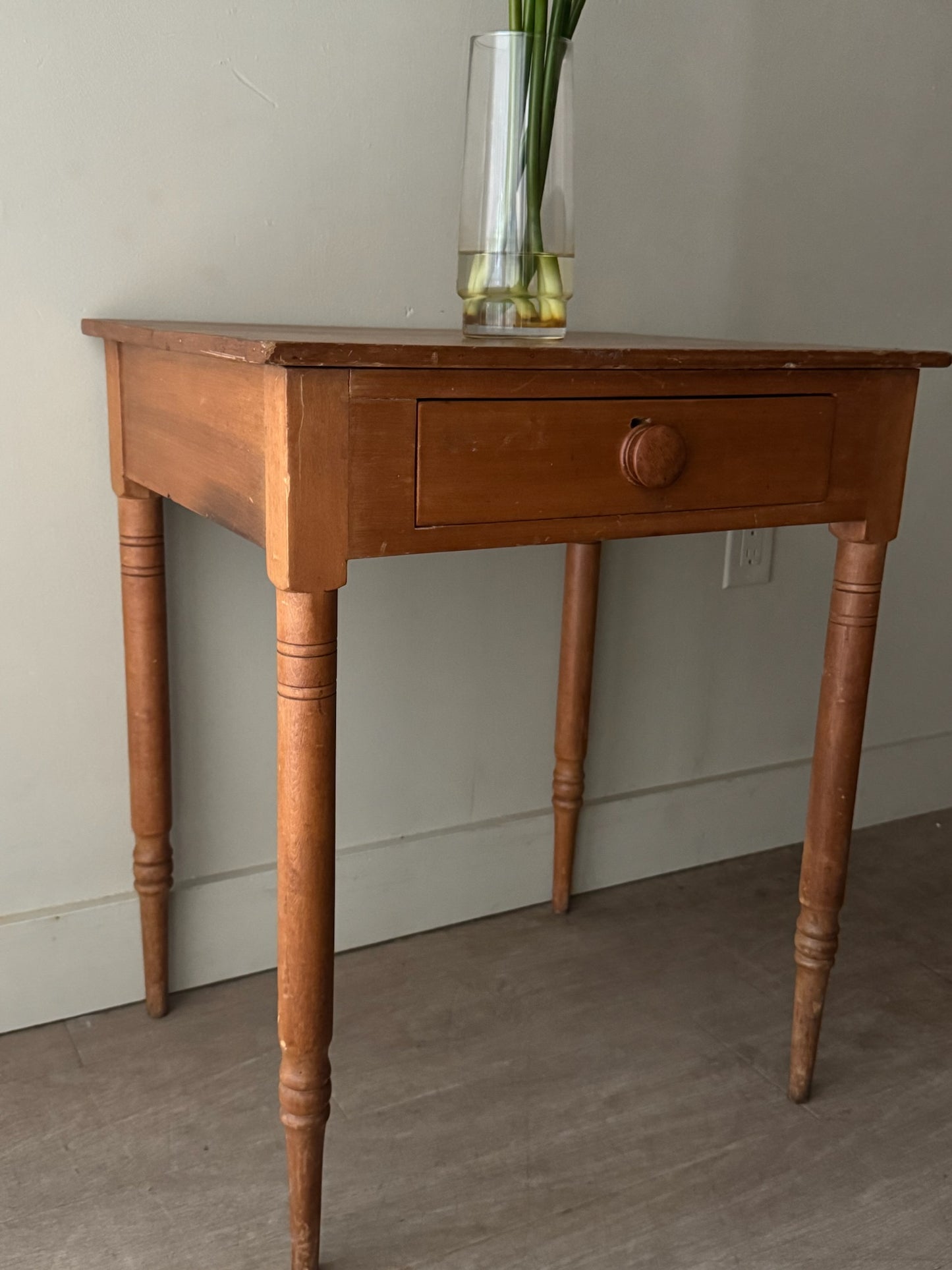 Sheraton poplar side table