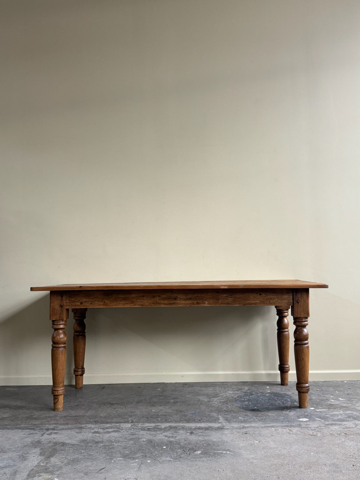 English waxed pine dining table