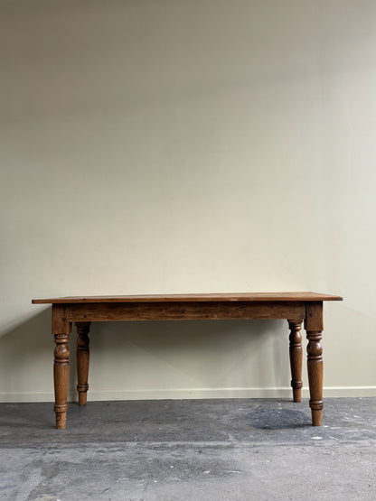 English waxed pine dining table