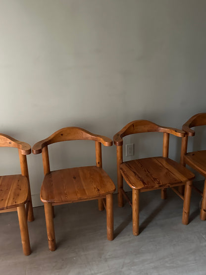 6 Rainer Daumiller pine chairs. (Sets of 2)