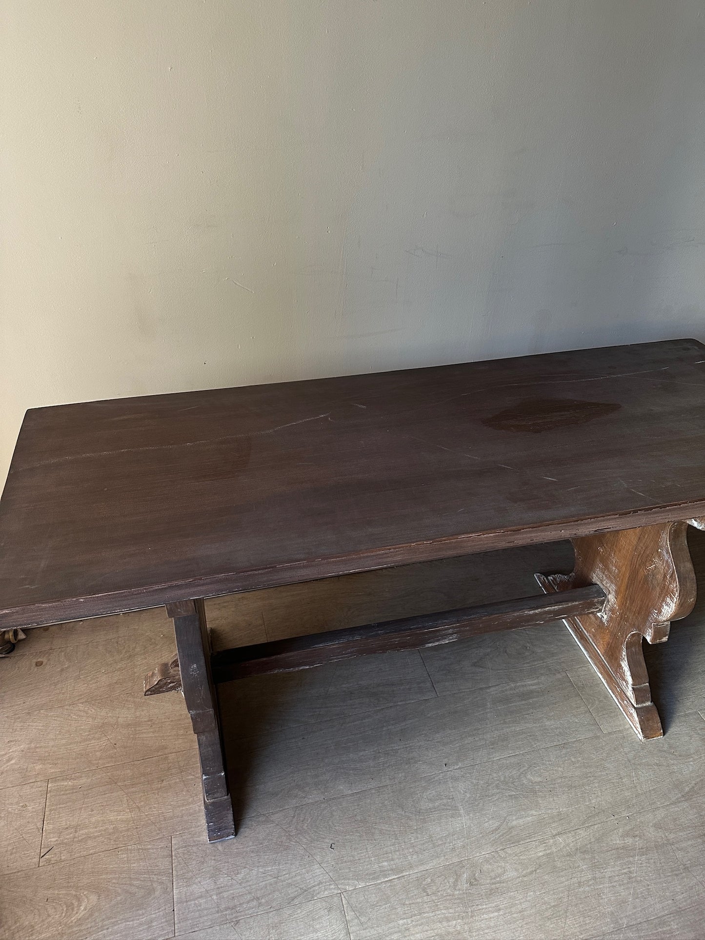 French pine trestle dining table