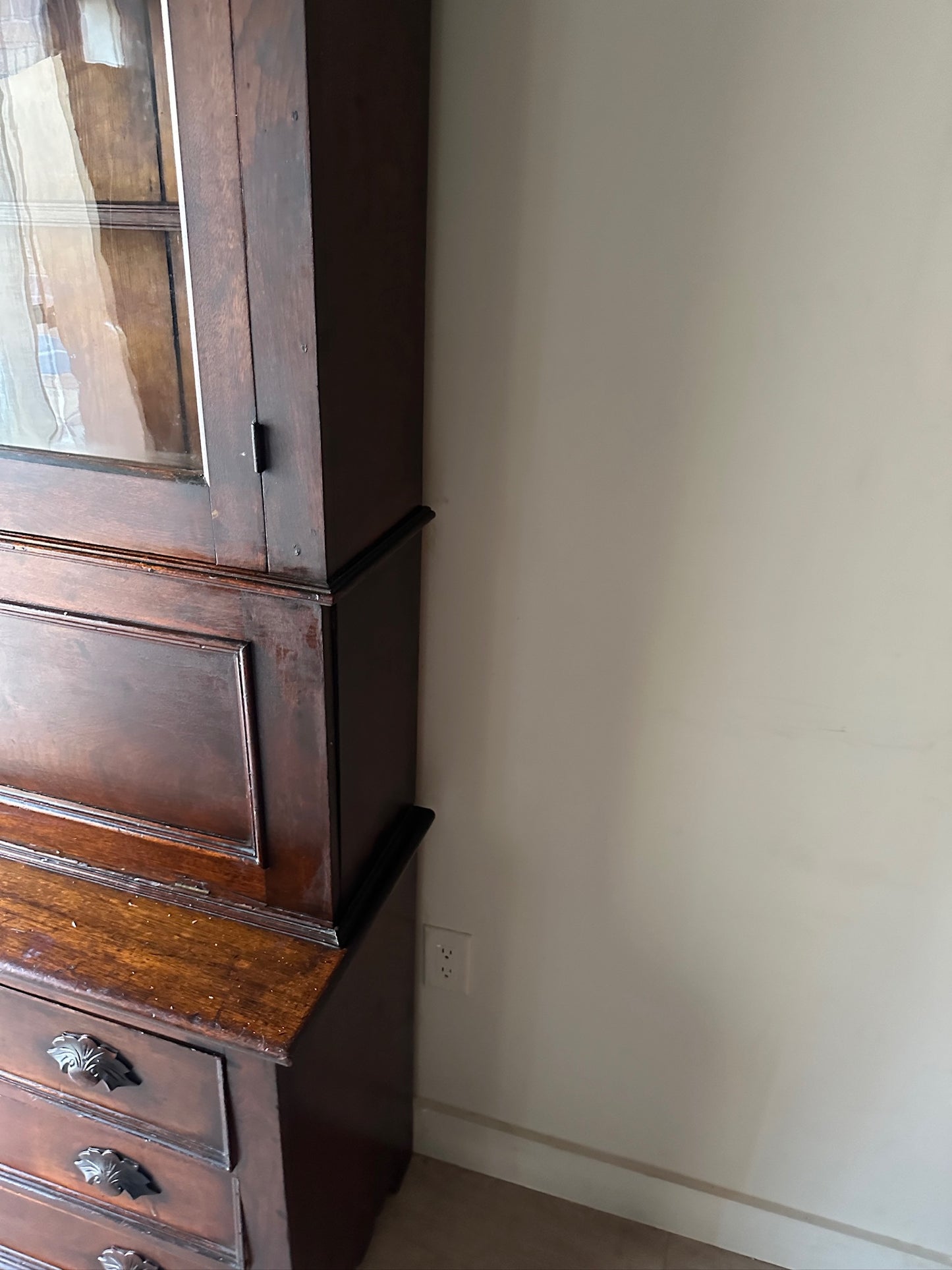 Victorian walnut secretary desk