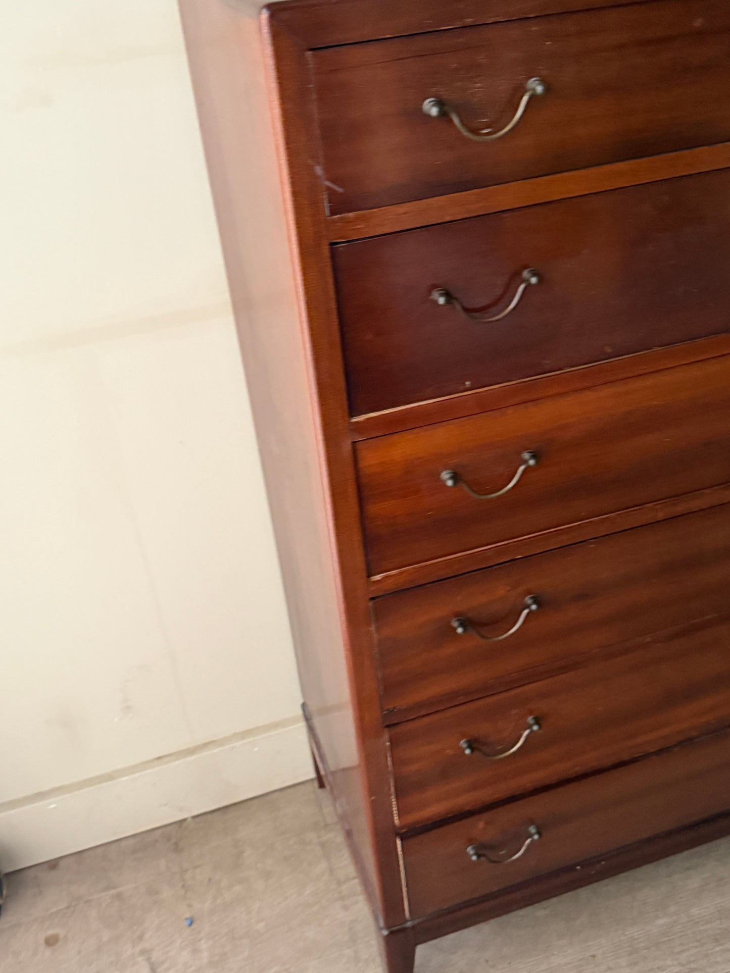 Scandinavian mahogany tallboy dresser