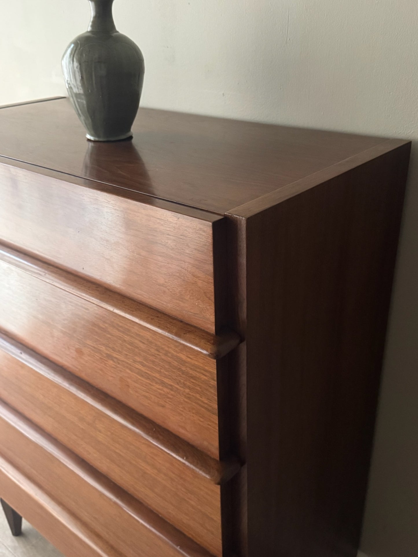 Walnut tallboy dresser