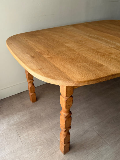 Danish oak dining table with extensions