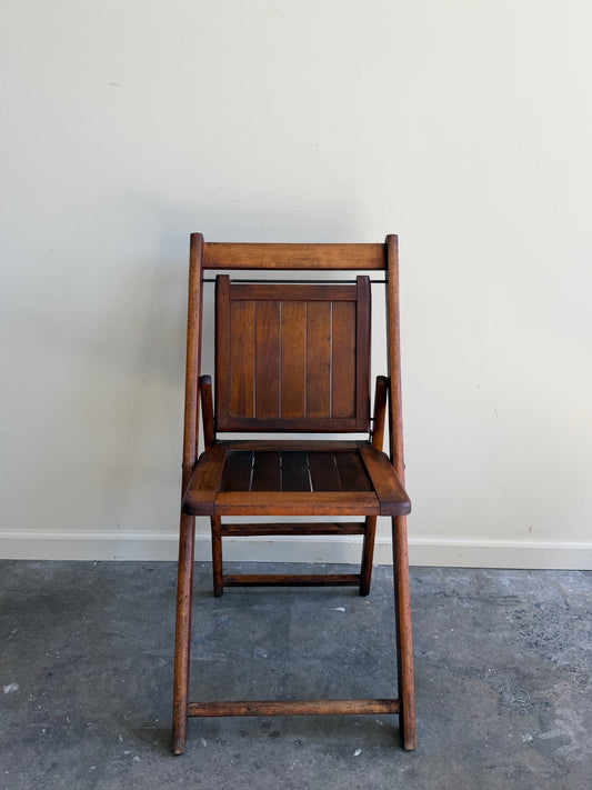 Stained pine folding chair