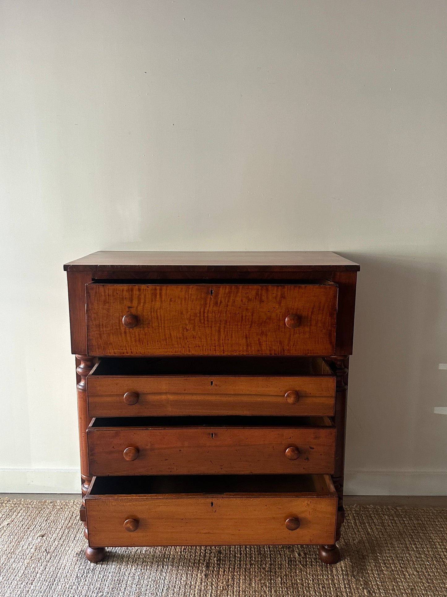 Tiger maple empire dresser