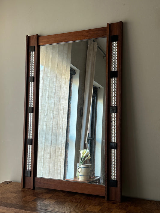Aarhus rosewood and ceramic tile mirror