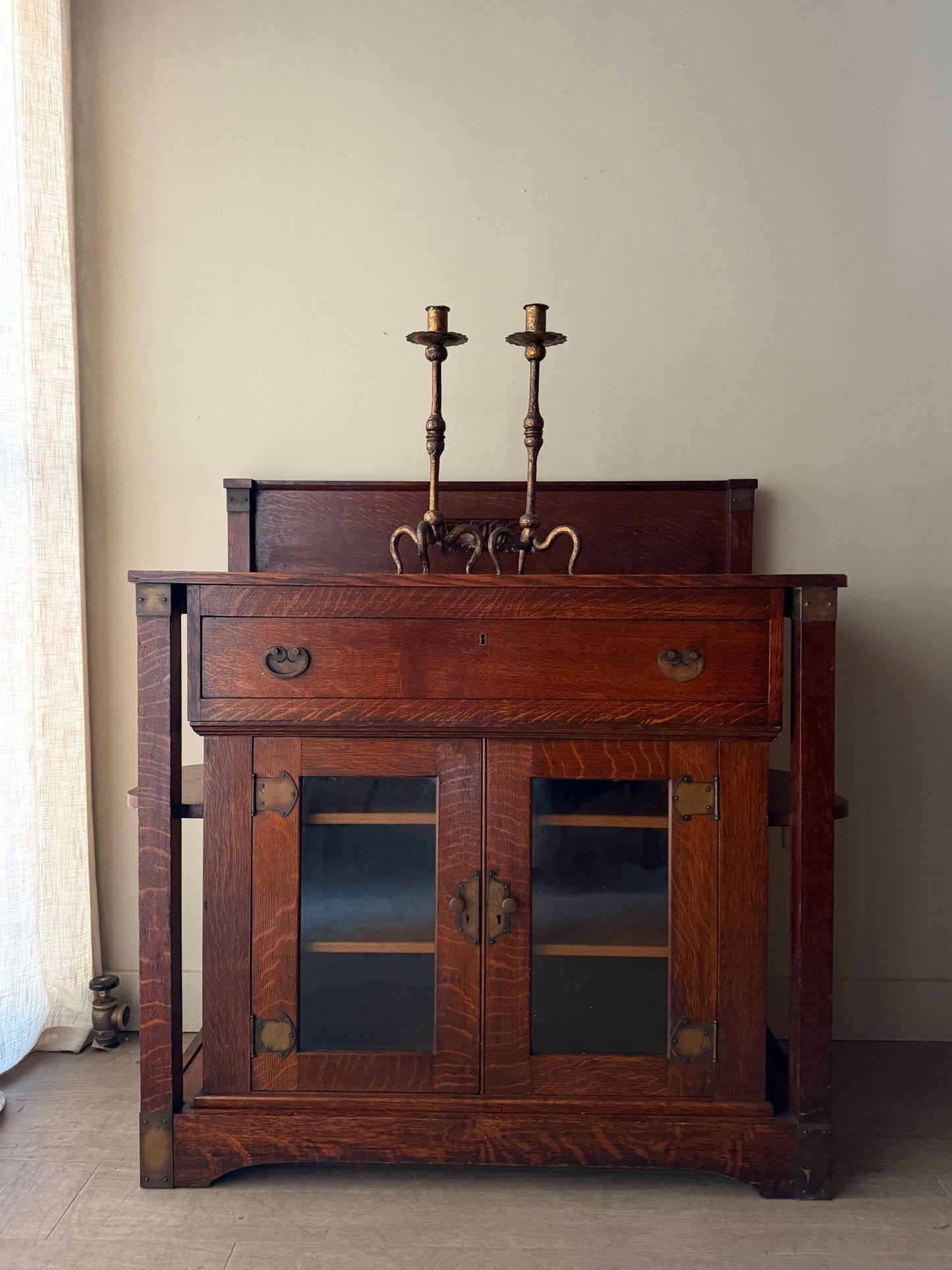 English Arts & Crafts carved oak server