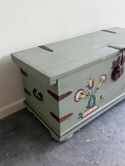 Painted pine chest