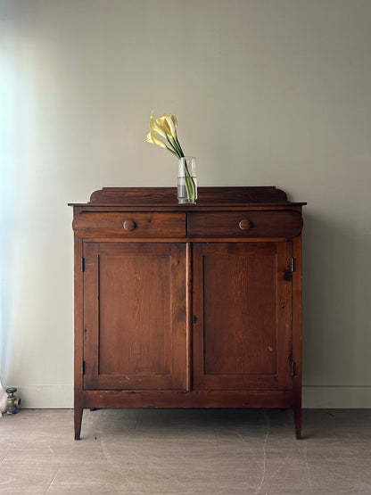 Punched tin pine jelly cupboard