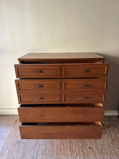 Walnut tallboy dresser
