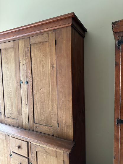19th c. pine stepback cupboard
