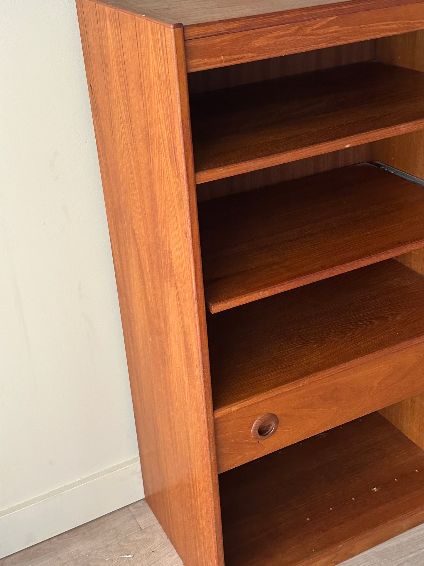 Teak record cabinet