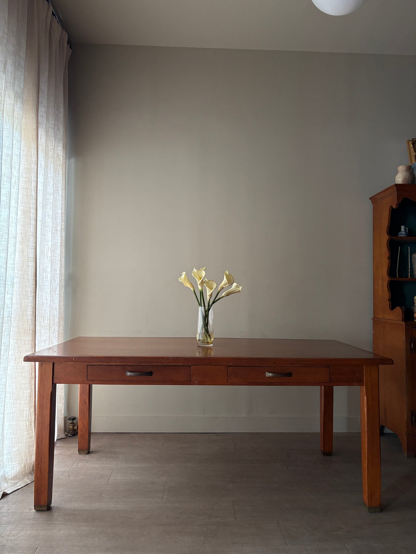 Walnut farmhouse dining table