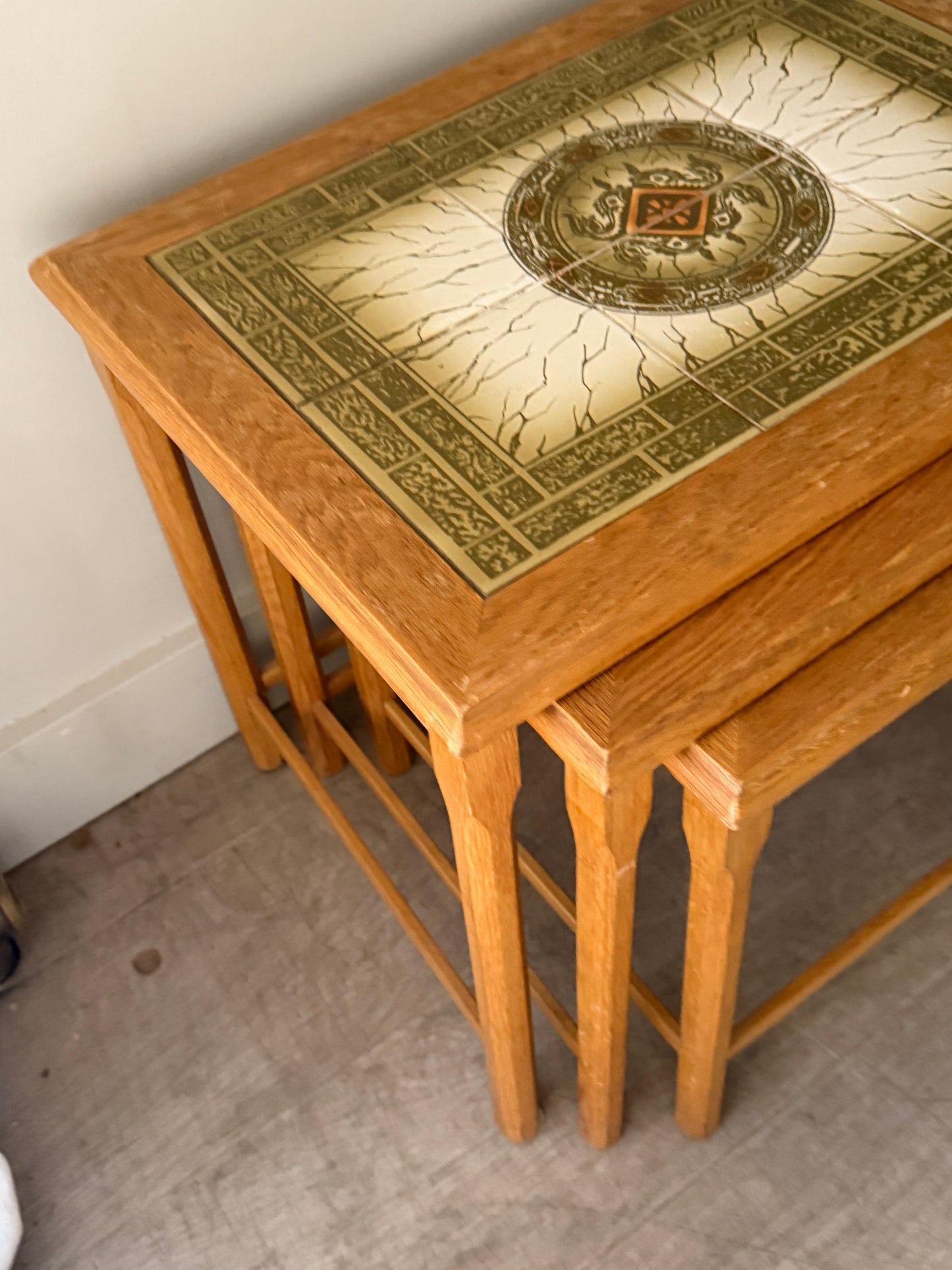 Toften Danish oak & tile nesting tables