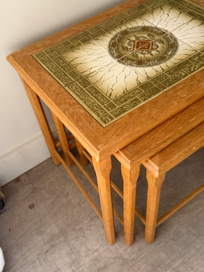 Toften Danish oak & tile nesting tables