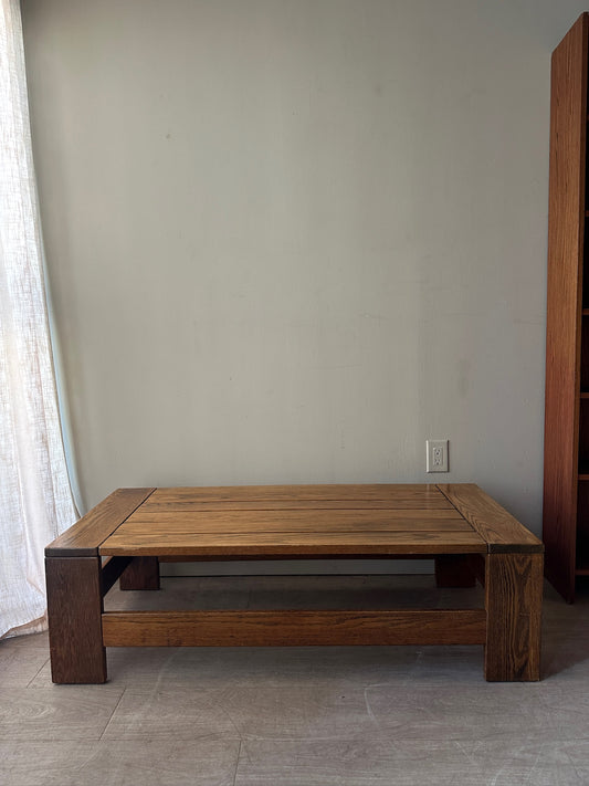 Brutalist oak coffee table