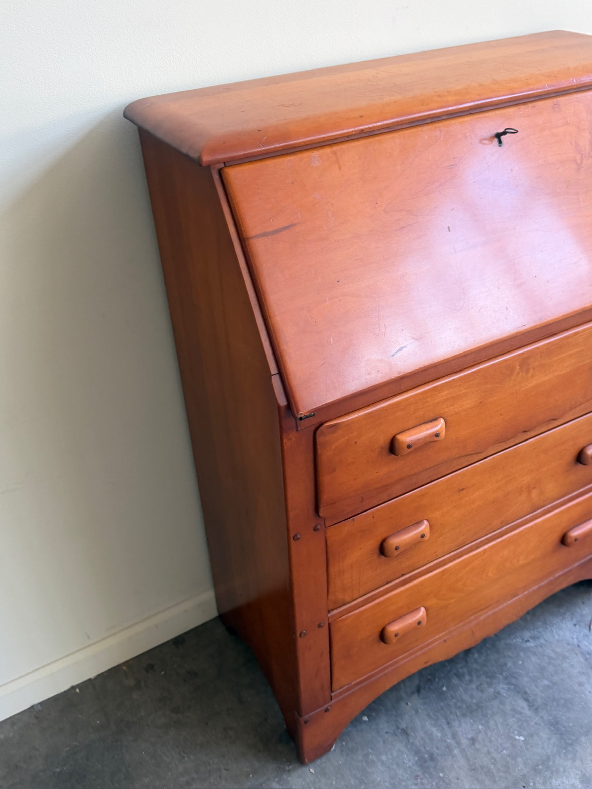 Maple secretary dresser