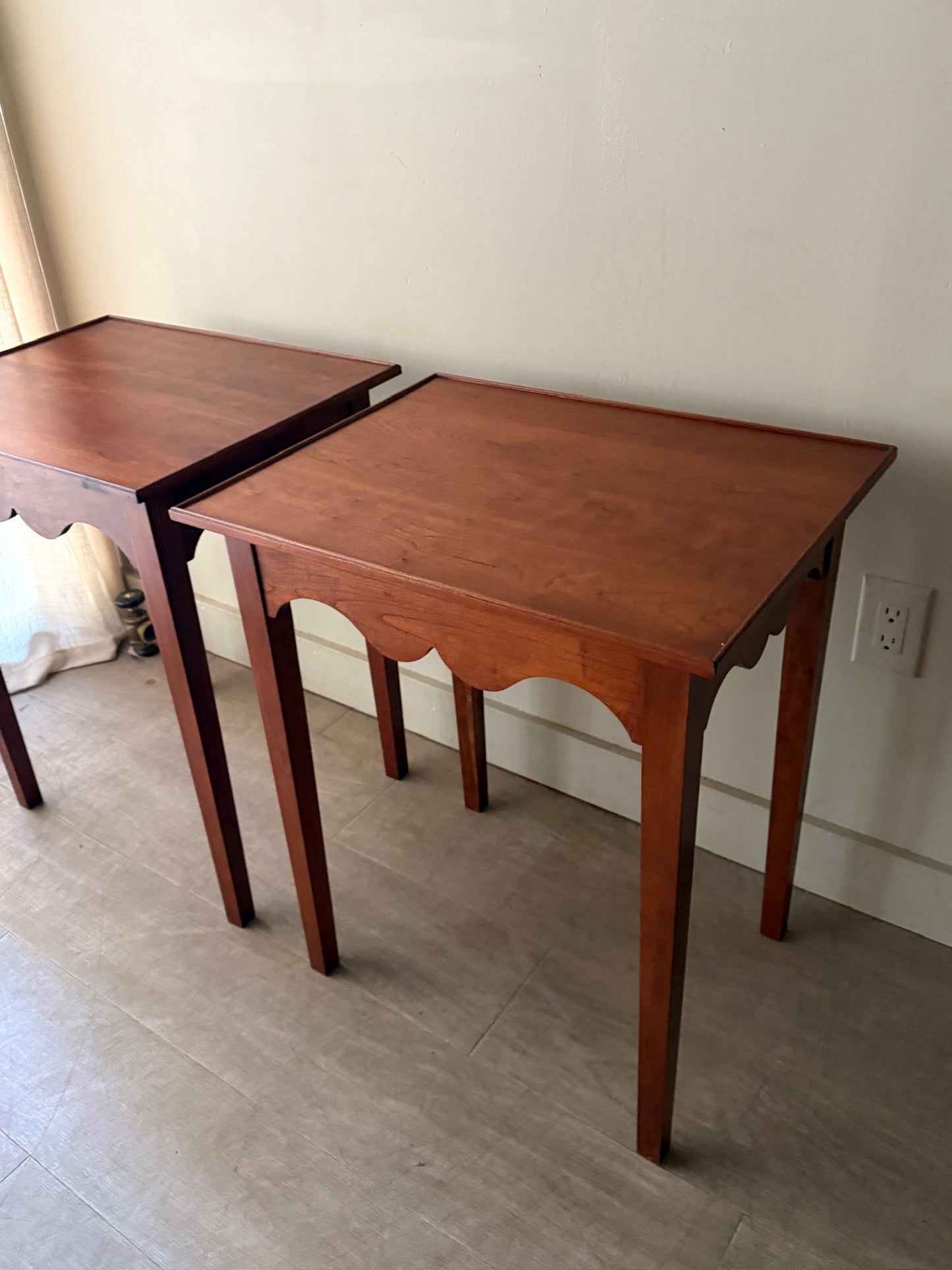 Cherry side tables. Sold individually.