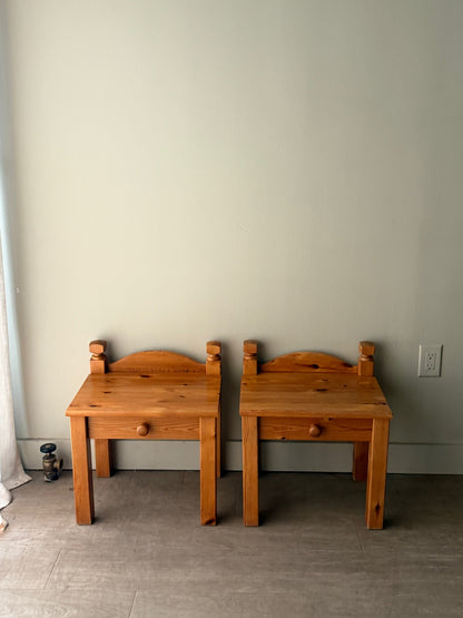 Pair of Swedish pine nightstands
