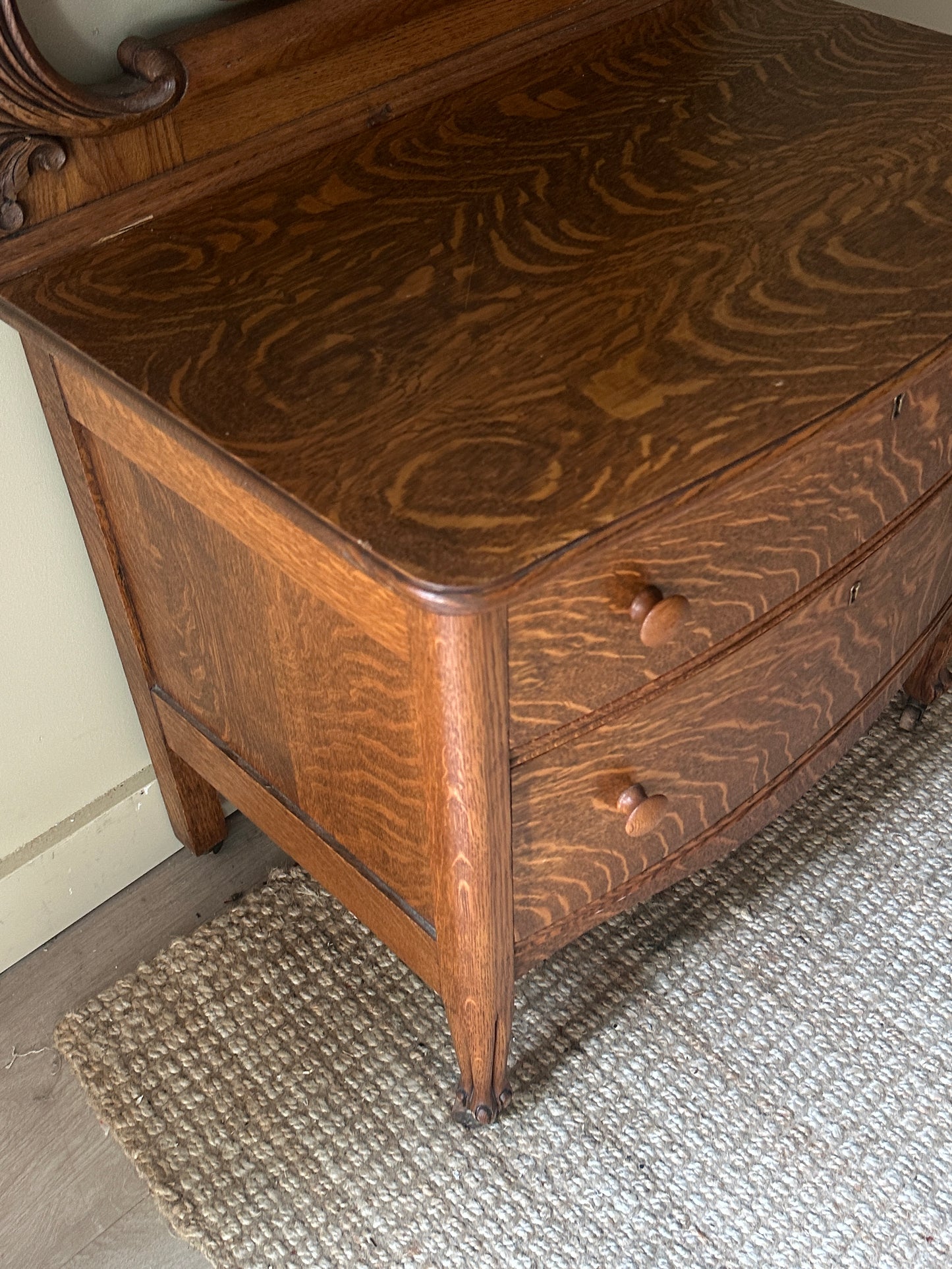 Oak vanity dresser