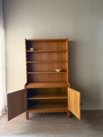 Danish oak secretary hutch