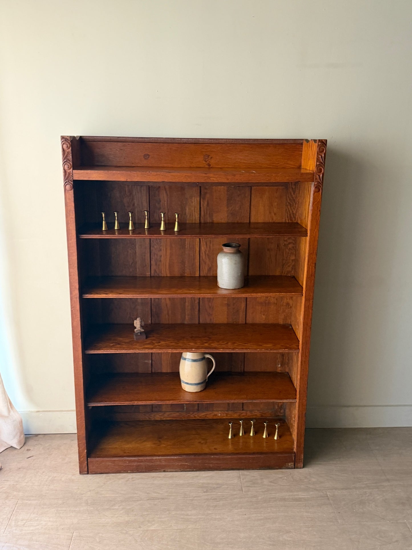 Golden oak bookcase