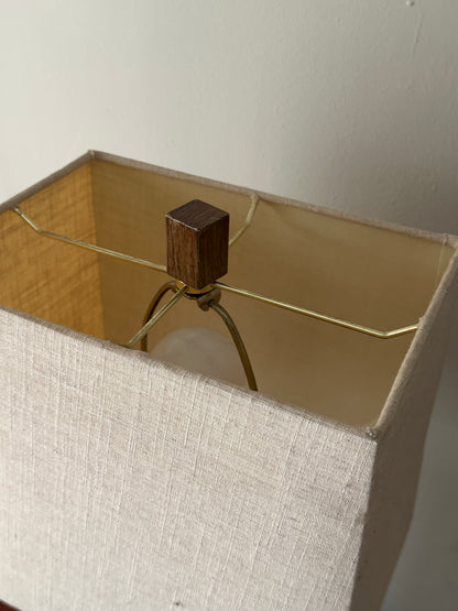 Walnut table lamp with scuffs