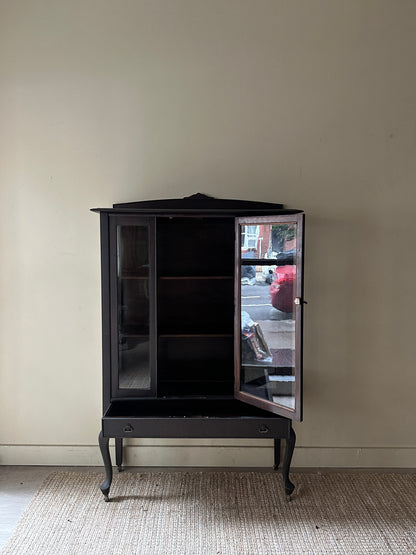 Dark stained mahogany display case