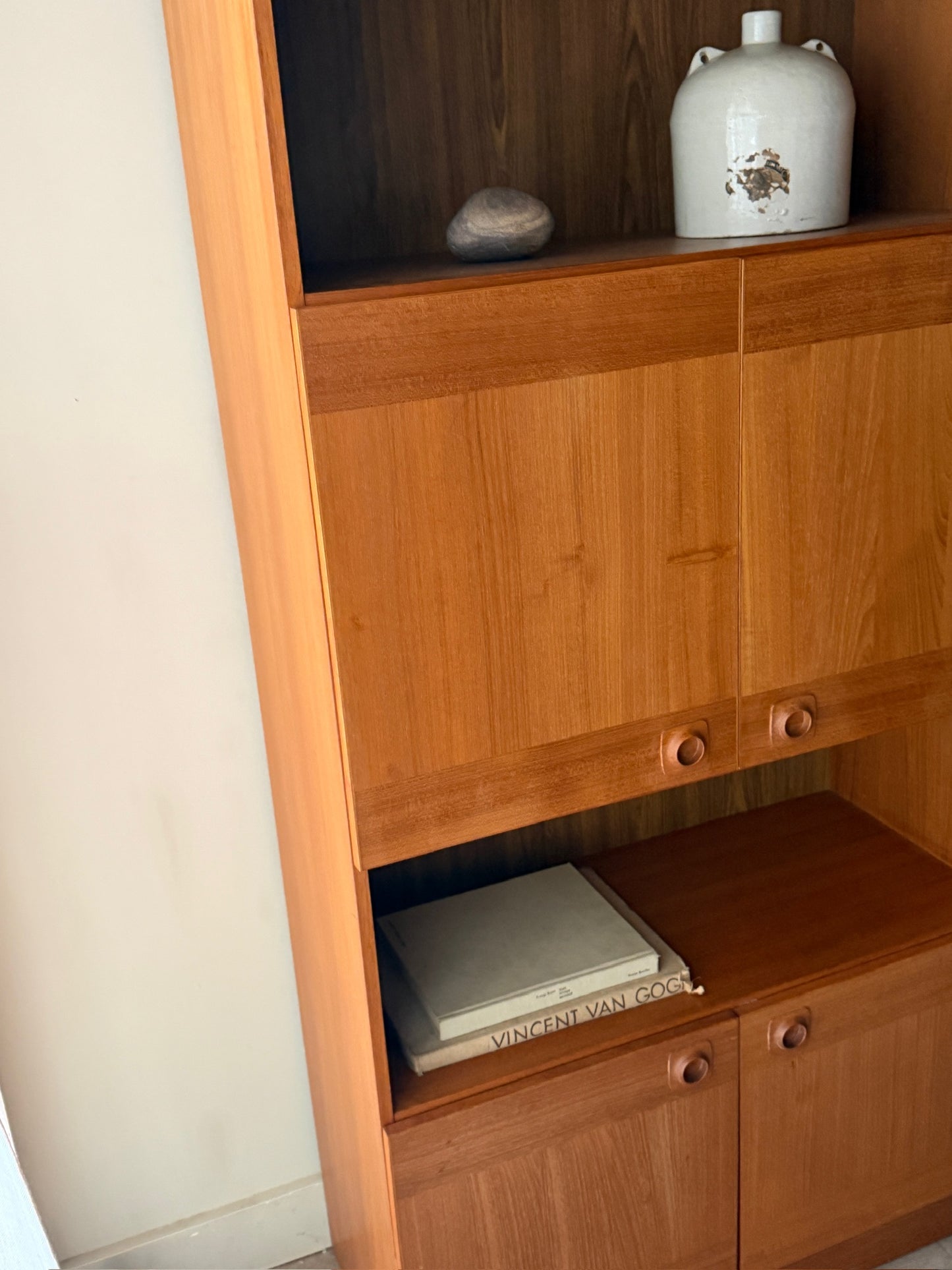 Danish teak bookcase with doors