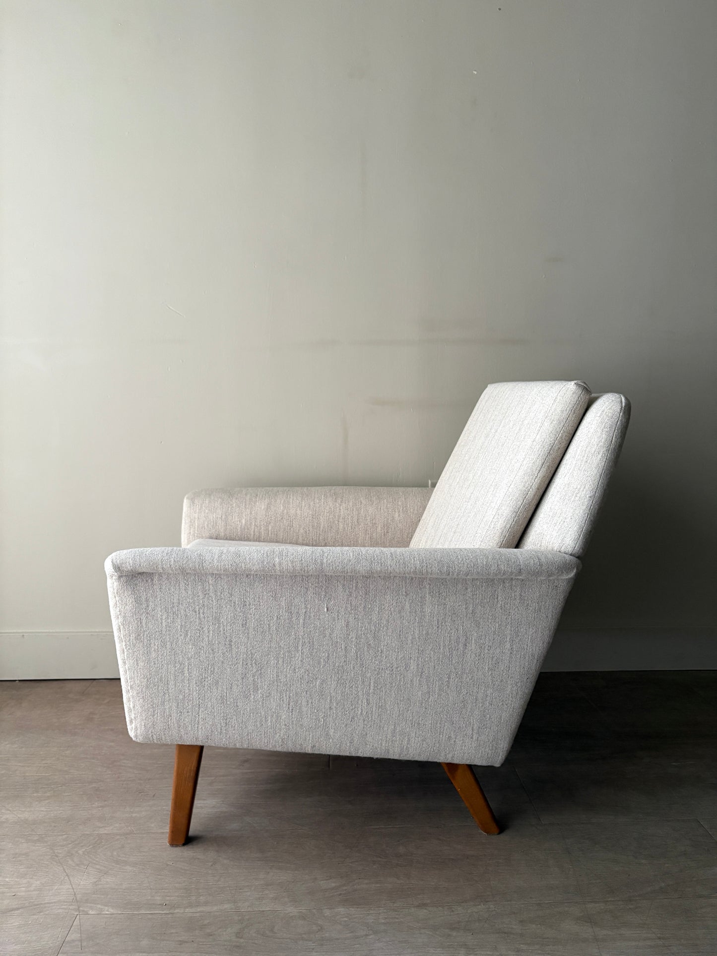 Swedish oatmeal striped lounge chair
