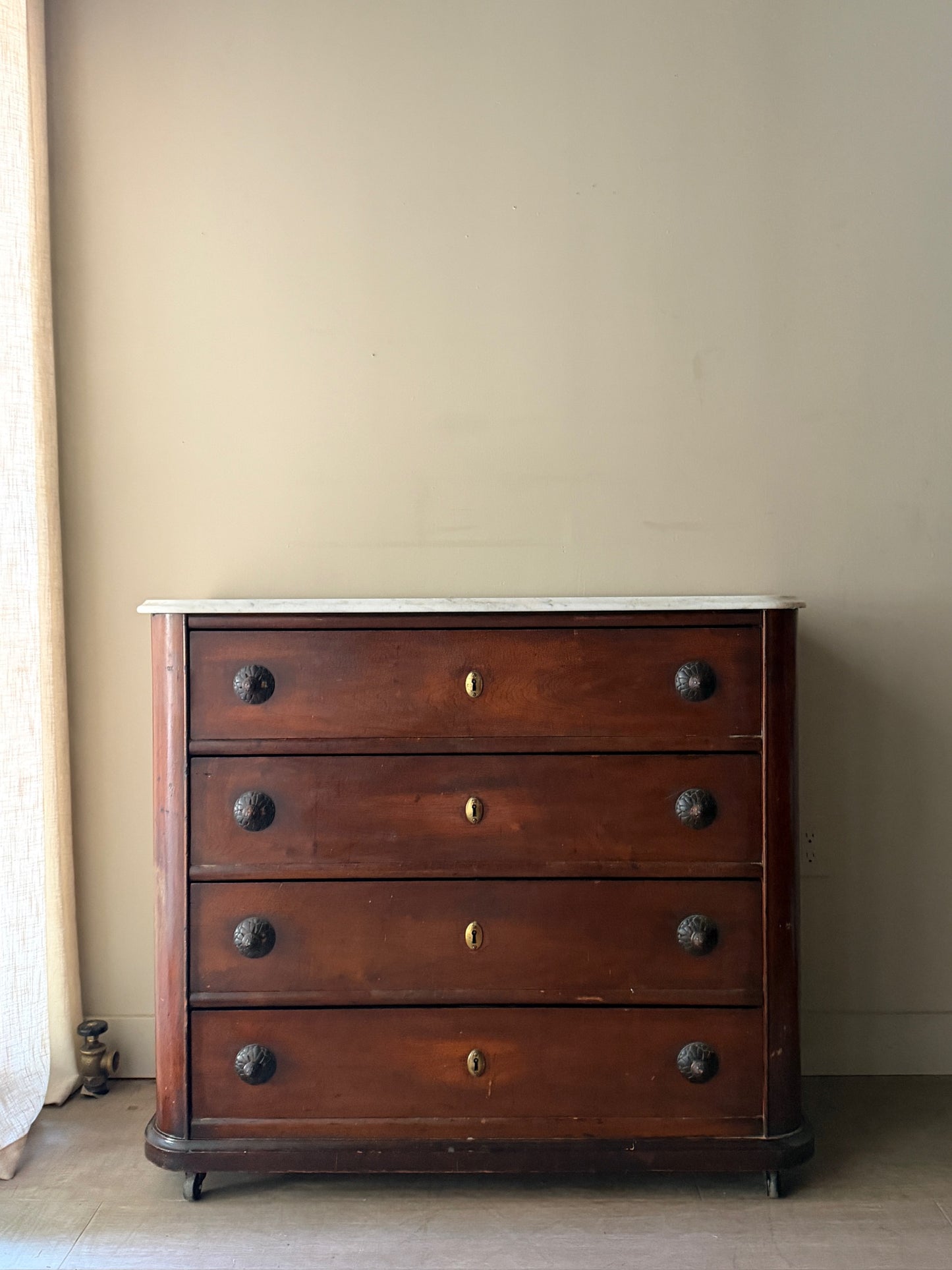 Victorian marble top walnut dresser