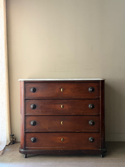 Victorian marble top walnut dresser